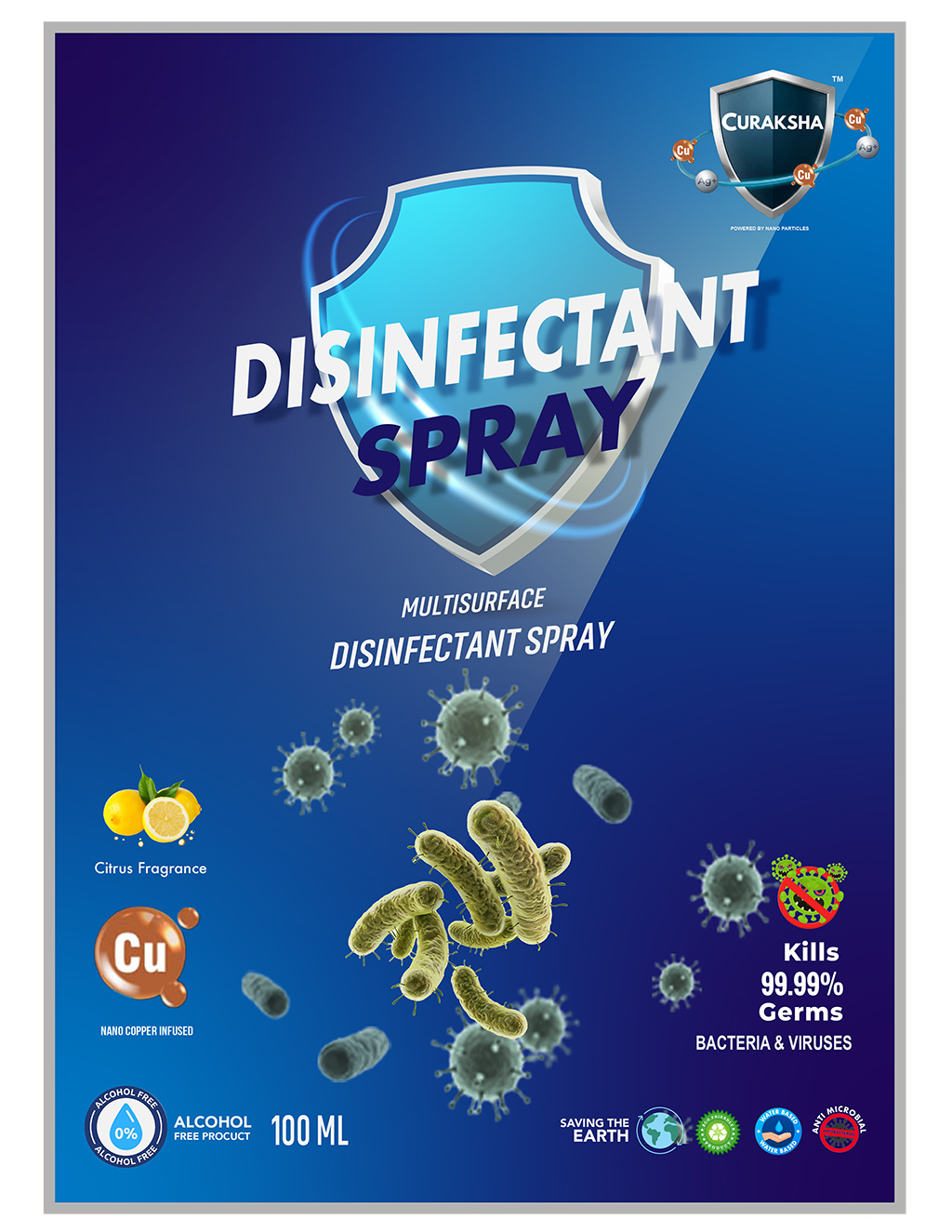 CuRaksha Disinfectant Spray - Citrus