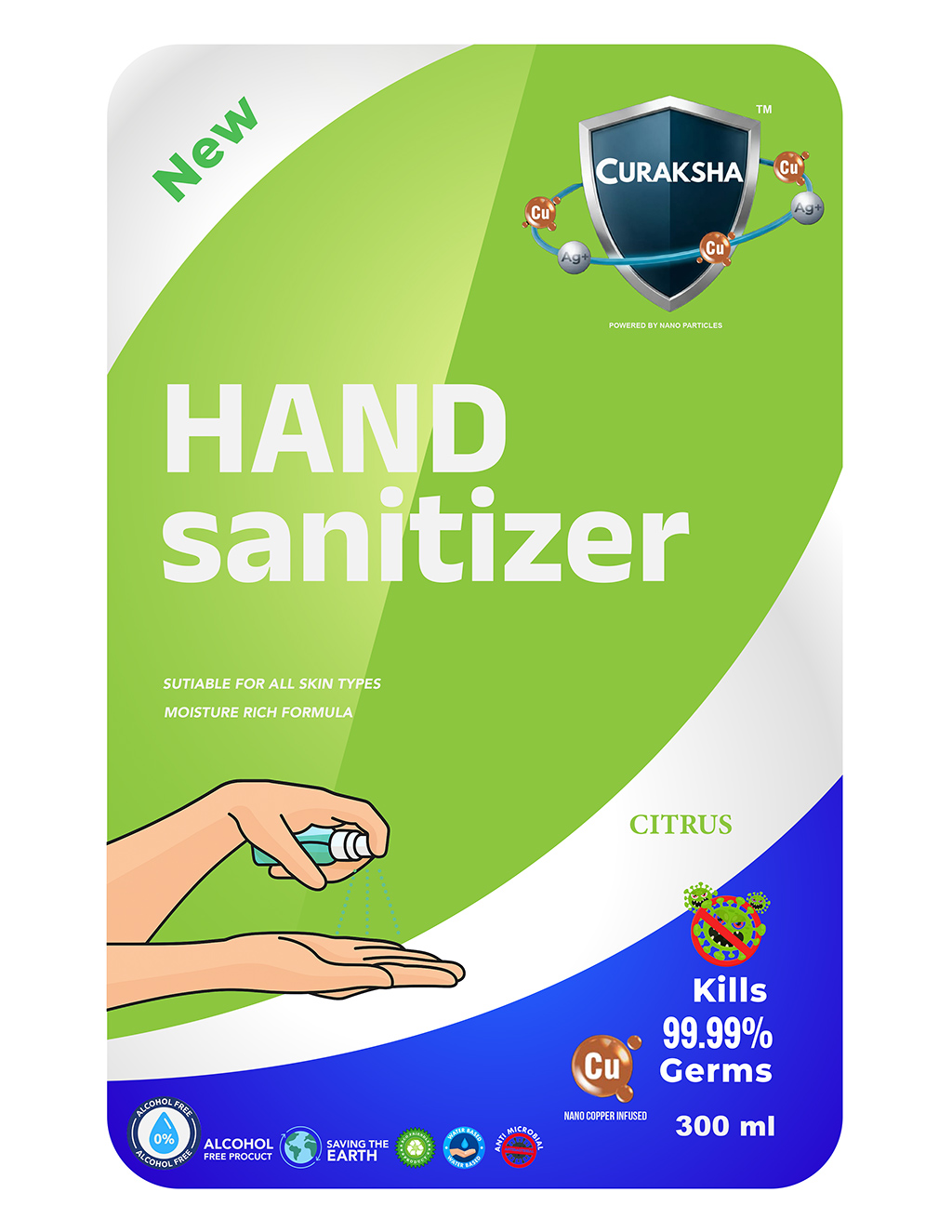 CuRaksha Hand Sanitizer - Citrus