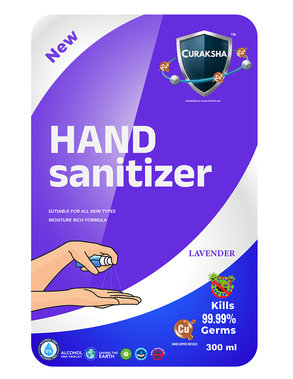 CuRaksha Hand Sanitizer - Lavender