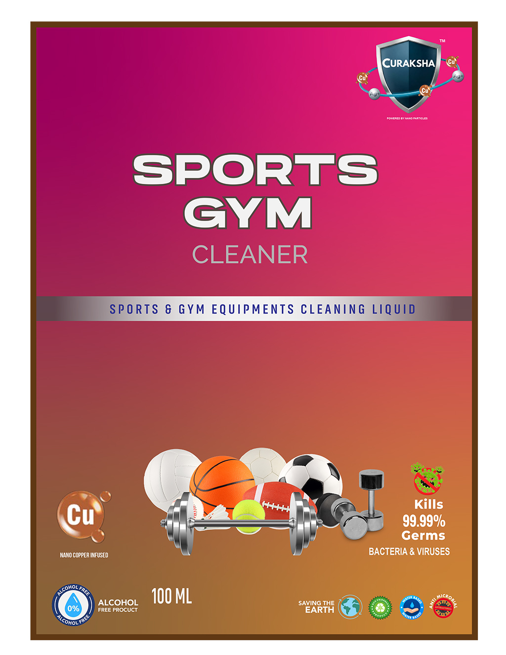 CuRaksha Sports/Gym Cleaner – Rose
