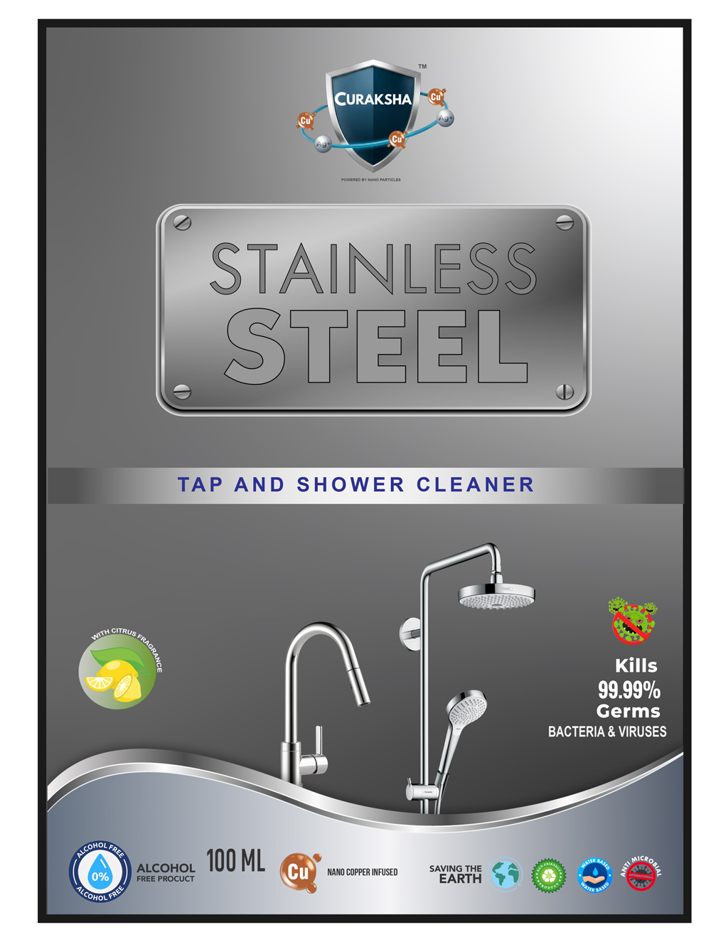 CuRaksha Stainless Steel Cleaner